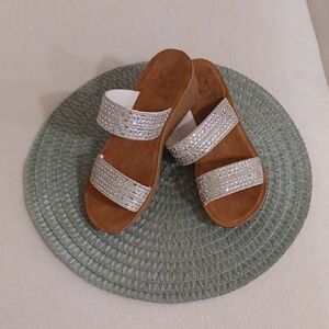 Chic Silver Embellished Women's Slide Sandals